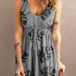 Sunflower Print Button Down Sleeveless Dress