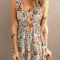 Sunflower Print Button Down Sleeveless Dress