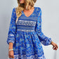 Bohemian V-Neck Balloon Sleeve Dress