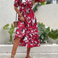 Floral Split Tie-Waist Dress