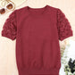 Applique Short Sleeve Knit Top