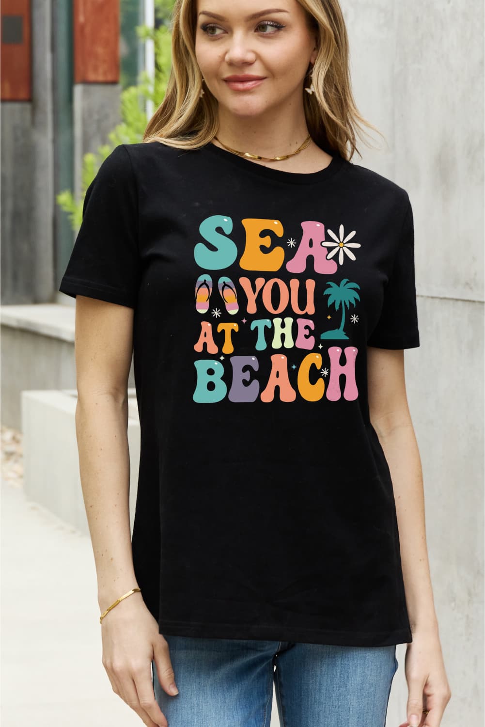 Simply Love Full Size SEA YOU  AT THE  BEACH Graphic Cotton Tee