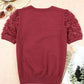 Applique Short Sleeve Knit Top