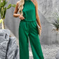 Grecian Neck Sleeveless Pocketed Top and Pants Set