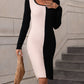 Contrast Slit Sweater Dress