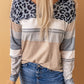 Leopard Color Block Drop Shoulder Top