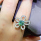 1 Carat Moissanite Flower Shape Open Ring