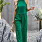 Grecian Neck Sleeveless Pocketed Top and Pants Set