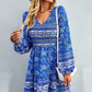 Bohemian V-Neck Balloon Sleeve Dress