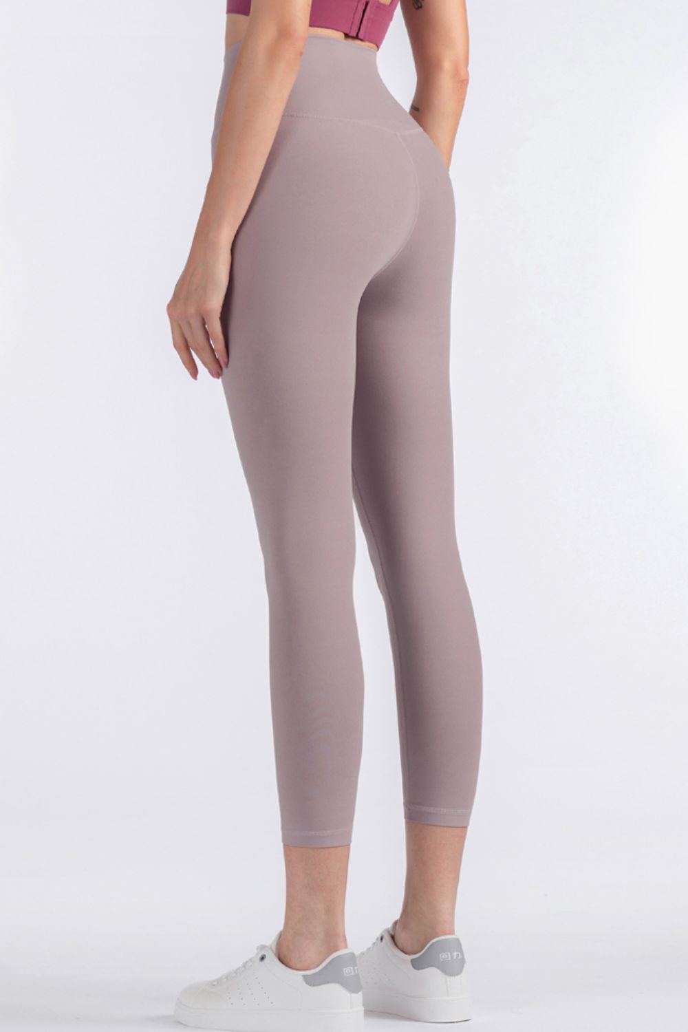 Feel Like Skin Elastic Waistband Cropped Yoga Leggings