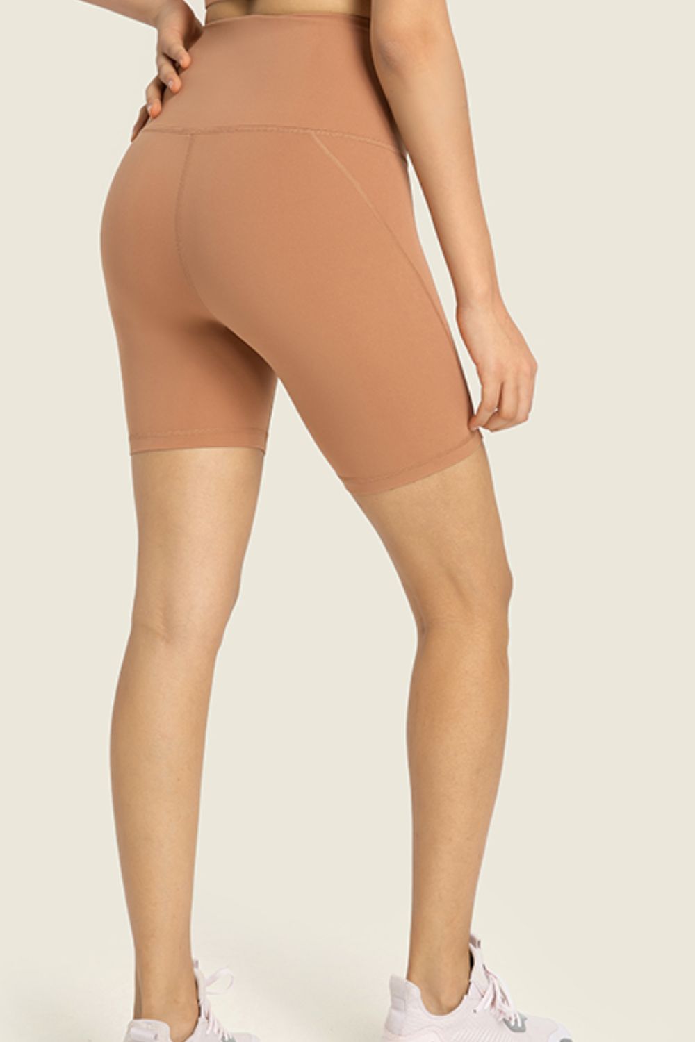 Seamless High-Rise Wide Waistband Biker Shorts