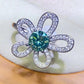 1 Carat Moissanite Flower Shape Open Ring