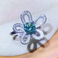 1 Carat Moissanite Flower Shape Open Ring