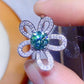 1 Carat Moissanite Flower Shape Open Ring