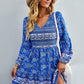 Bohemian V-Neck Balloon Sleeve Dress