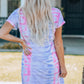 Women Tie-Dye Belted T-Shirt Dress