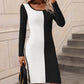 Contrast Slit Sweater Dress