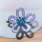 1 Carat Moissanite Flower Shape Open Ring