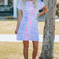 Women Tie-Dye Belted T-Shirt Dress