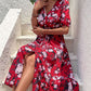 Floral Split Tie-Waist Dress