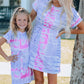 Women Tie-Dye Belted T-Shirt Dress